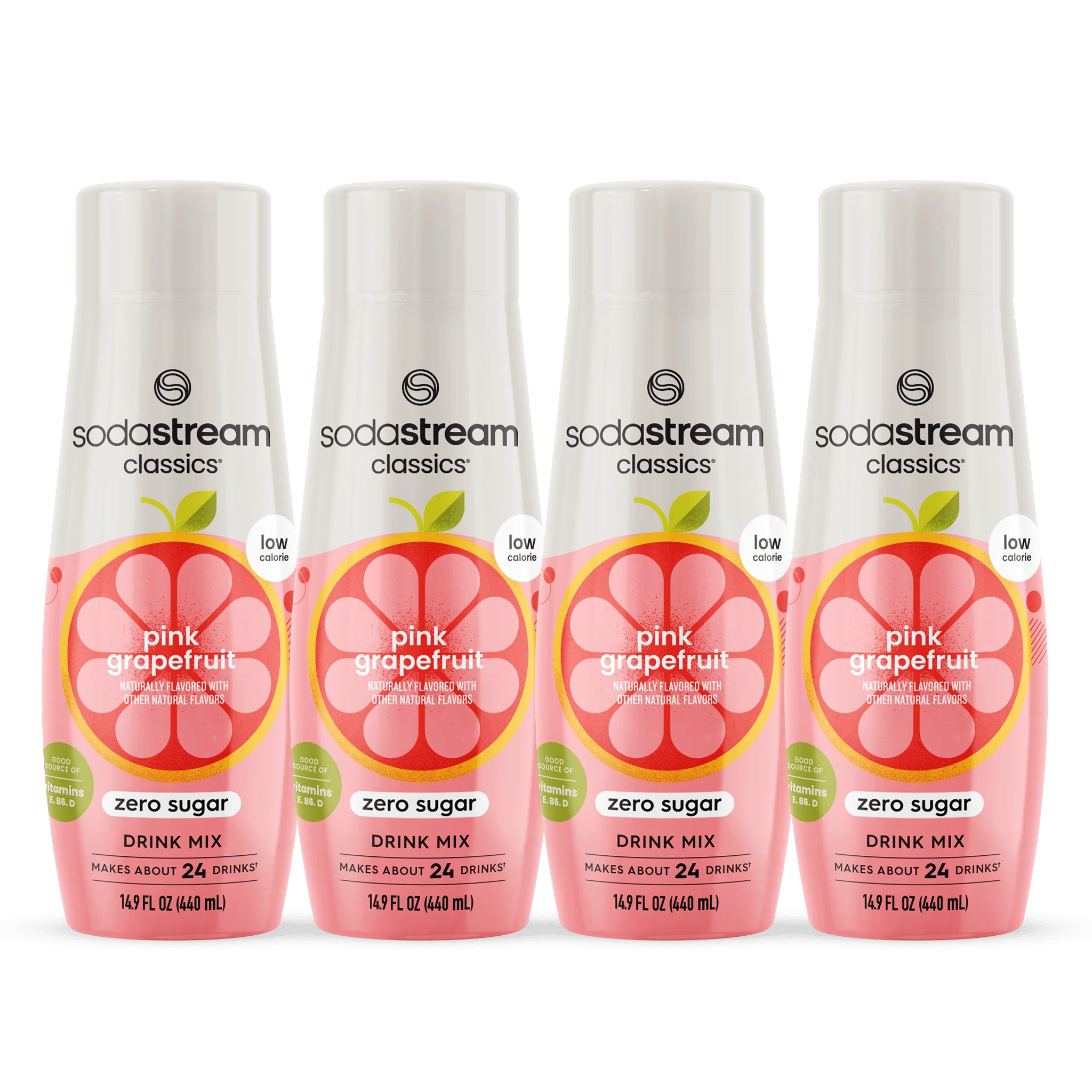 Sodastream Classics® Pink Grapefruit Zero Sugar Drink Mix 4 Pack 440ml