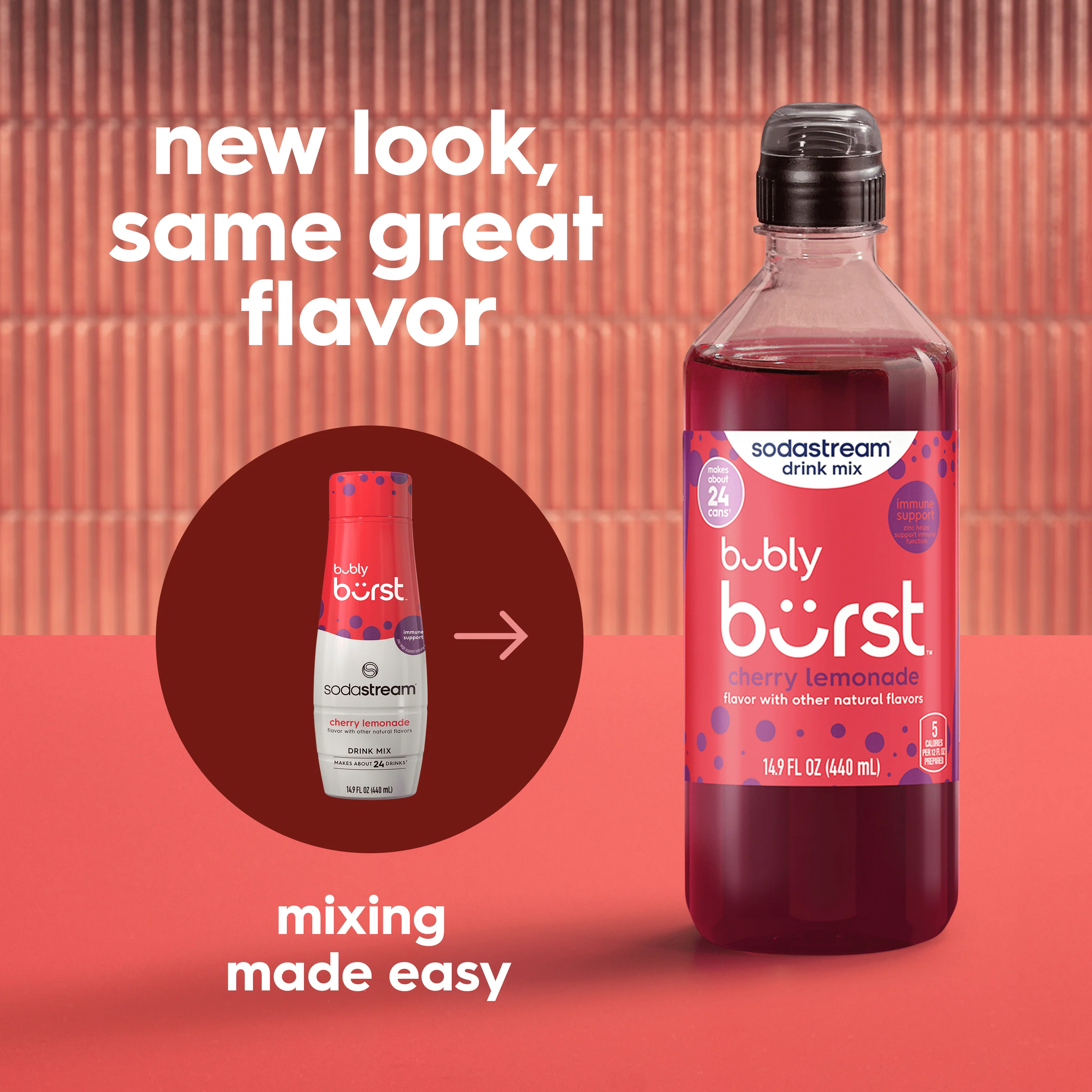Sodastream bubly burstĀ® Cherry Lemonade Drink Mix 440ml - Image 5