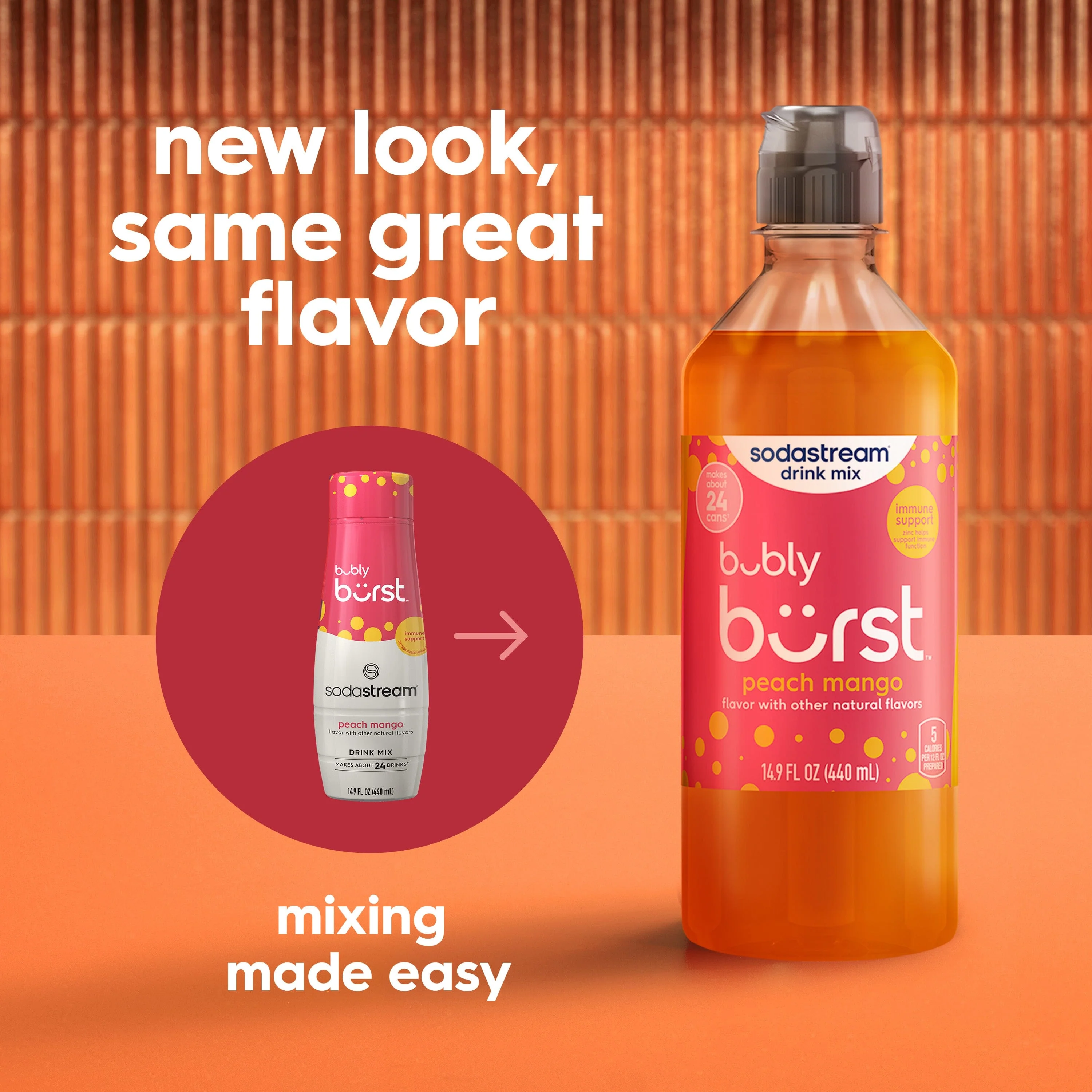 Sodastream bubly burstĀ® Peach Mango Drink Mix 440ml - Image 2
