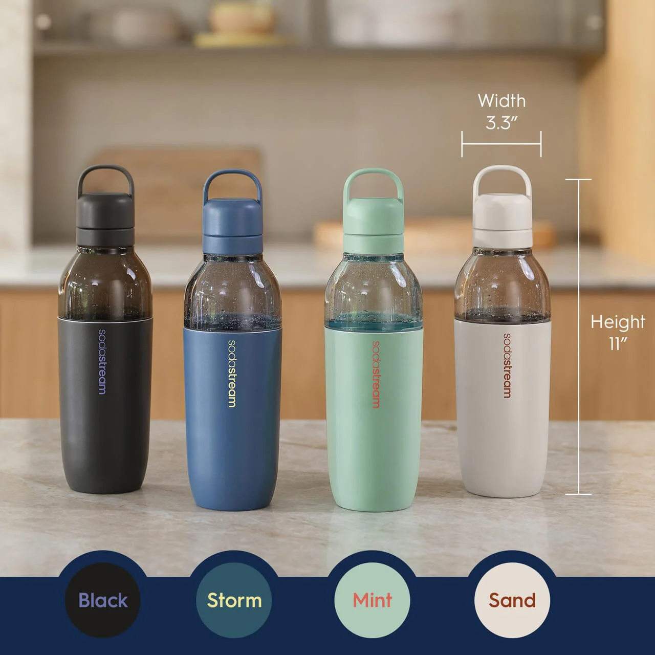 Sodastream Fizz & Go⢠Easy Mix Insulated Stainless Steel Bottle Storm Blue 23.7 oz - Image 3