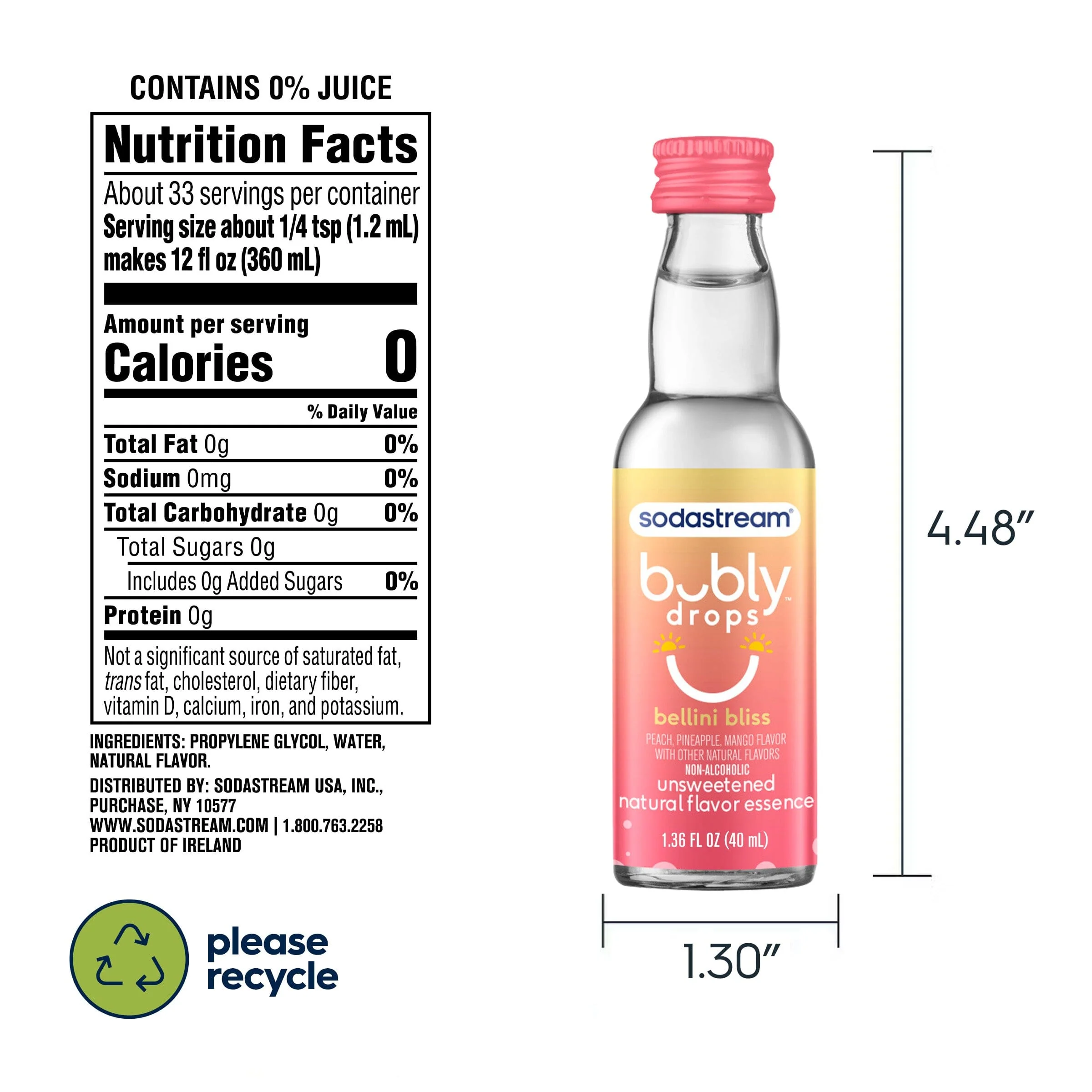 Sodastream bubly drops® Bellini Bliss Natural Flavor Essence 40ml - Image 6