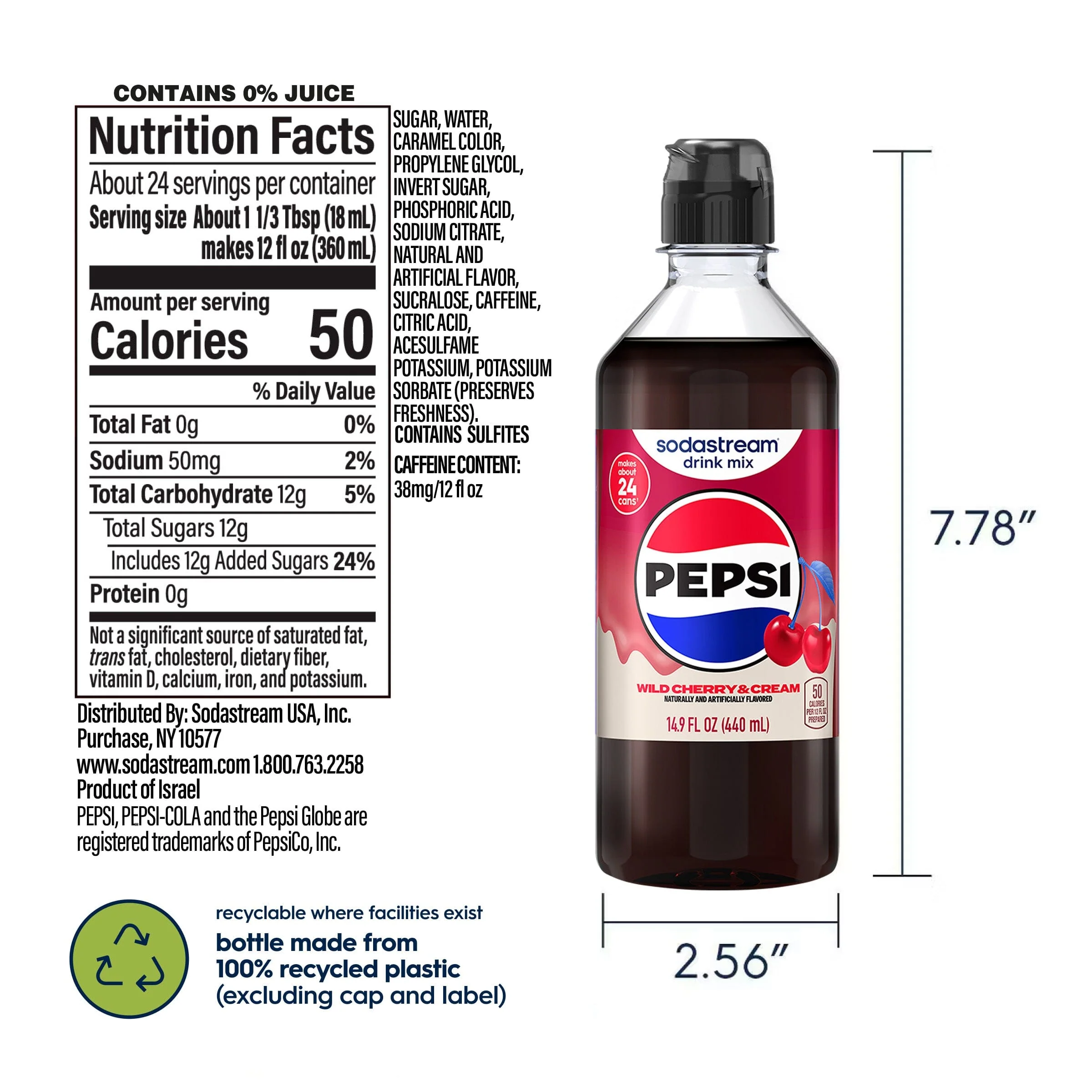 Sodastream PepsiĀ® Wild Cherry & Cream 4 Pack Drink Mix 4 x 440ml - Image 9